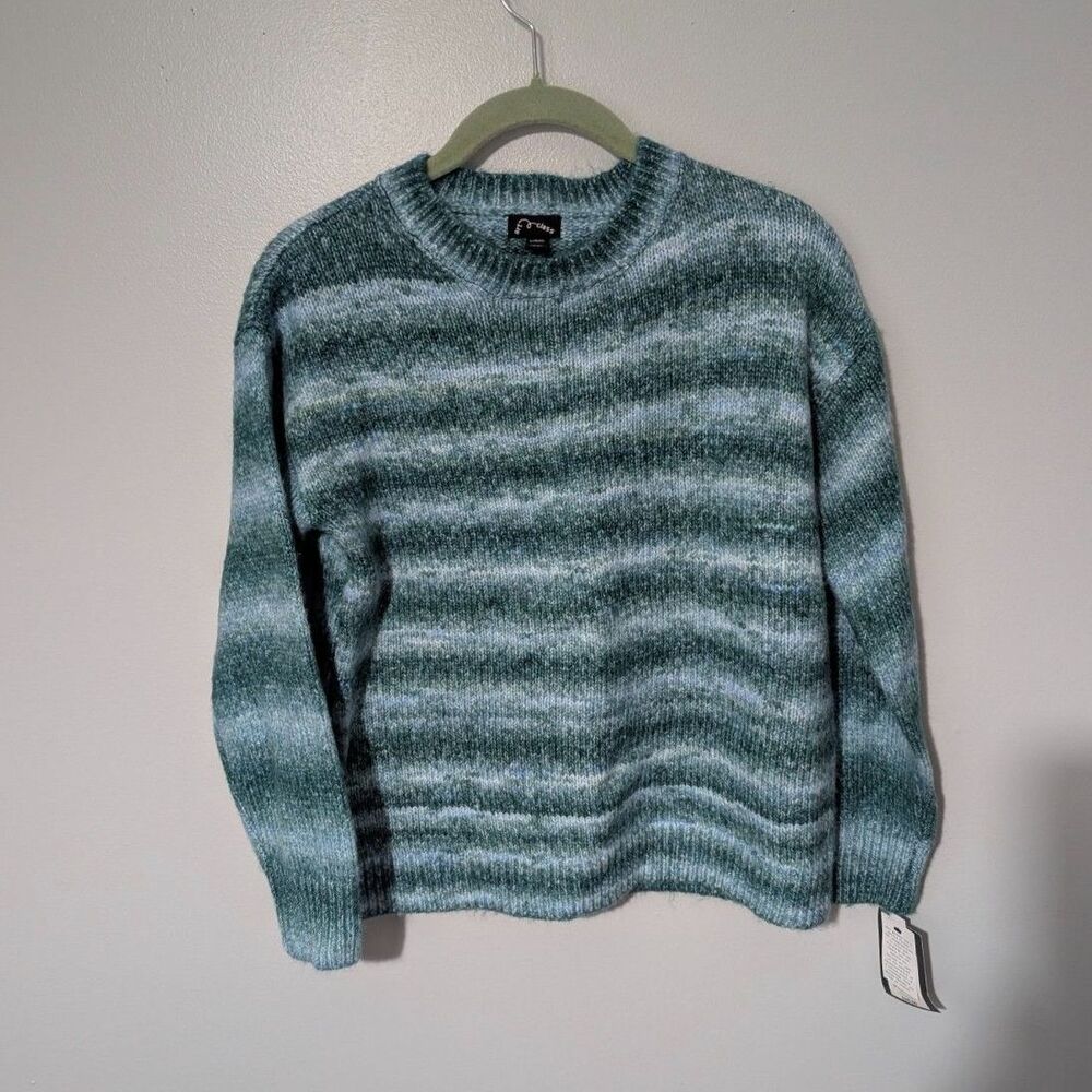 Art Class Girls Striped Pullover Sweater - Ocean Spray - Size L (10/12) NWT